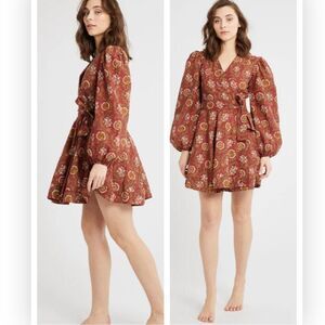 Mille Nan Wrap Dress in Cinnabar Medium NWT $298